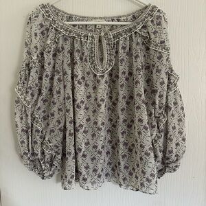 Max Studio Purple Floral Blouse